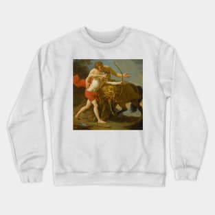 The Centaur Chiron Instructing Achilles by Louis-Jean-Francois Lagrenee Crewneck Sweatshirt